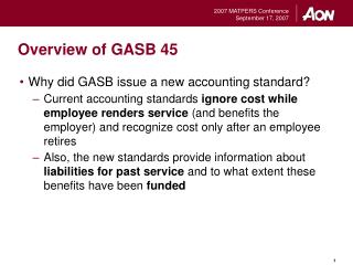 Overview of GASB 45