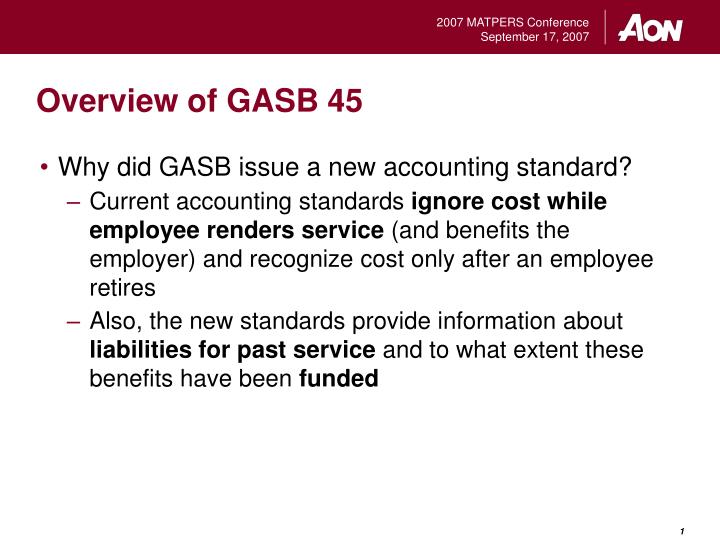 overview of gasb 45