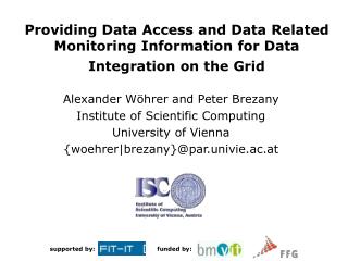 Providing Data Access and Data Related Monitoring Information for Data Integration on the Grid