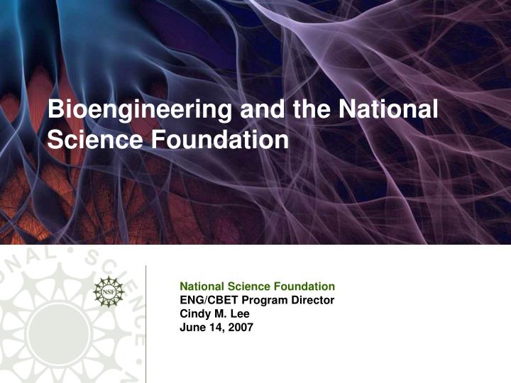 bioengineering and the national science foundation