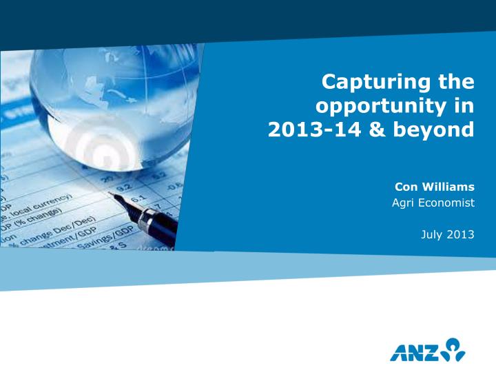 capturing the opportunity in 2013 14 beyond