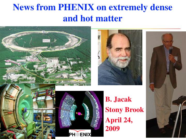 news from phenix on extremely dense and hot matter