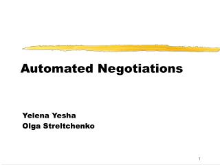 Automated Negotiations