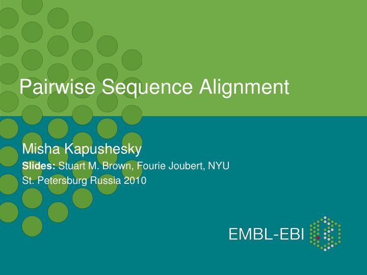 pairwise sequence alignment