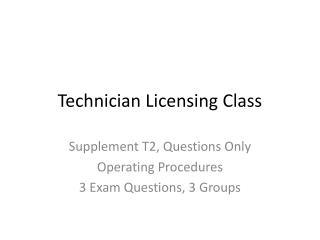 technician licensing class