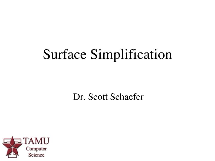 surface simplification