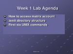 Week 1 Lab Agenda - slide 1