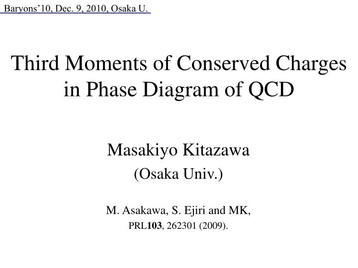 third moments of conserved charges in phase diagram of qcd