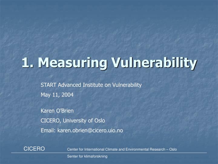 1 measuring vulnerability