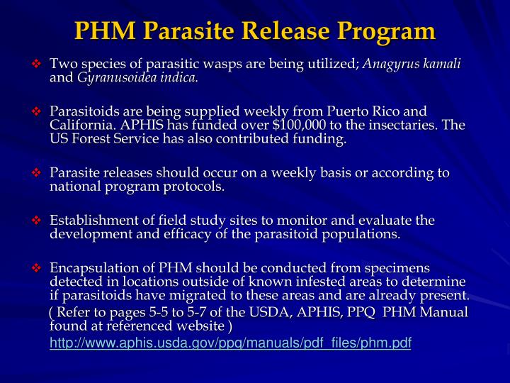phm parasite release program