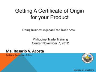 Getting A Certificate of Origin for your Product