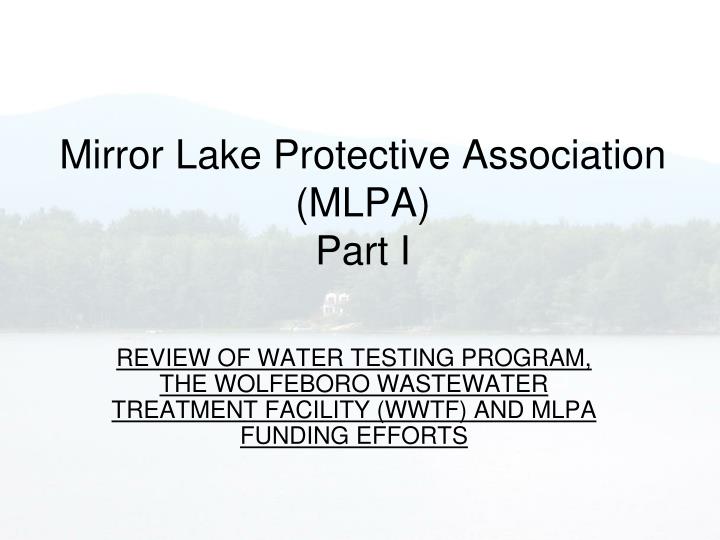 mirror lake protective association mlpa part i