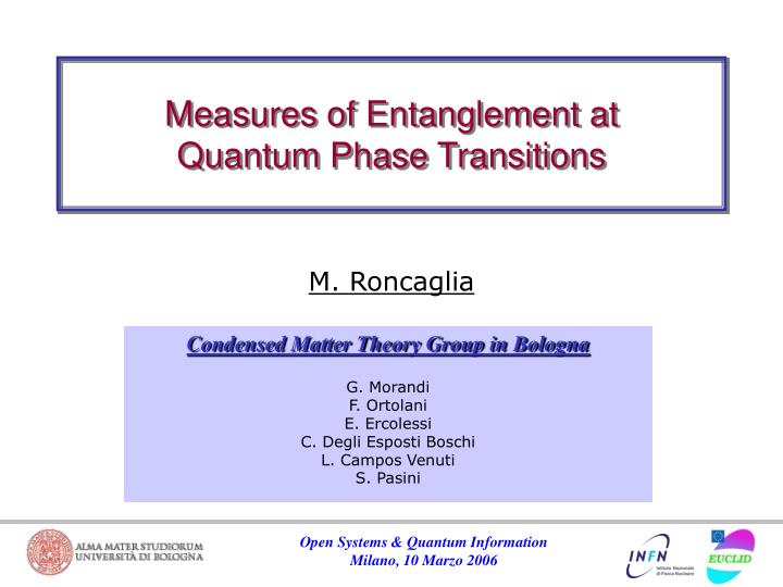 measures of entanglement at quantum phase transitions