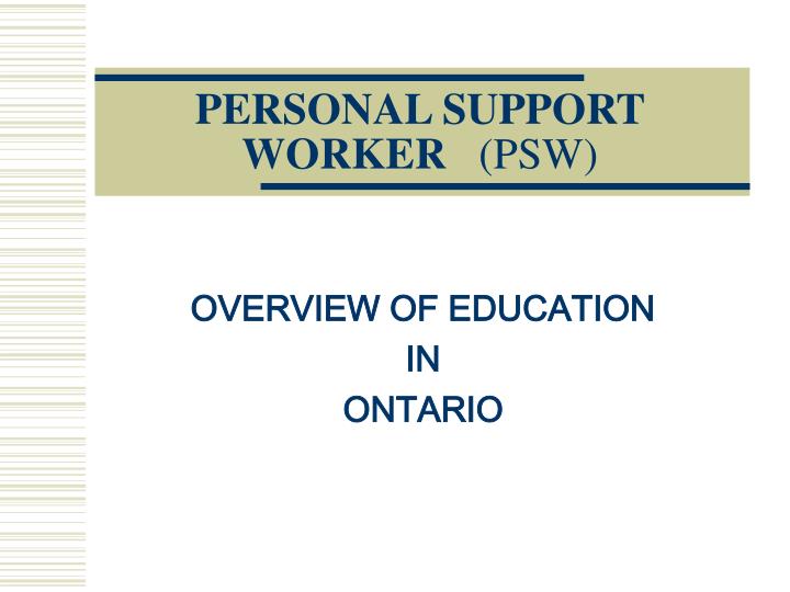 personal support worker psw