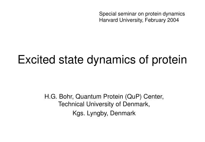 excited state dynamics of protein