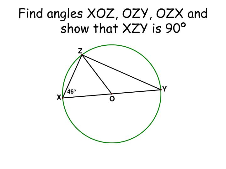 find angles xoz ozy ozx and show that xzy is 90