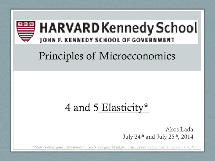 principles of microeconomics 4 and 5 elasticity
