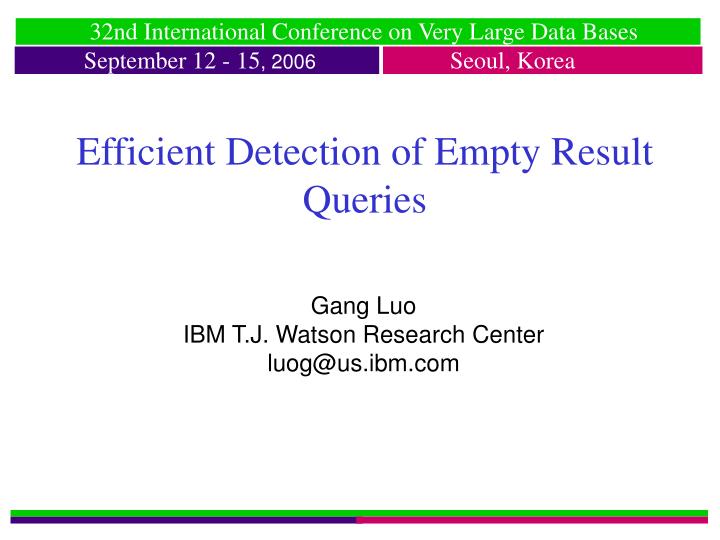 efficient detection of empty result queries