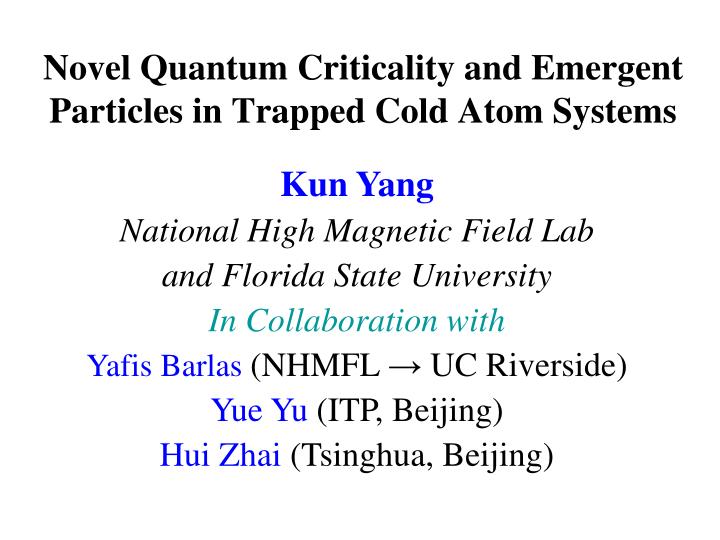 novel quantum criticality and emergent particles in trapped cold atom systems