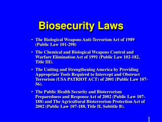 Biosecurity Laws