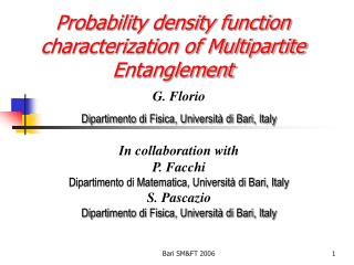 Probability density function characterization of Multipartite Entanglement