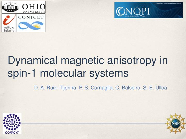 dynamical magnetic anisotropy in spin 1 molecular systems