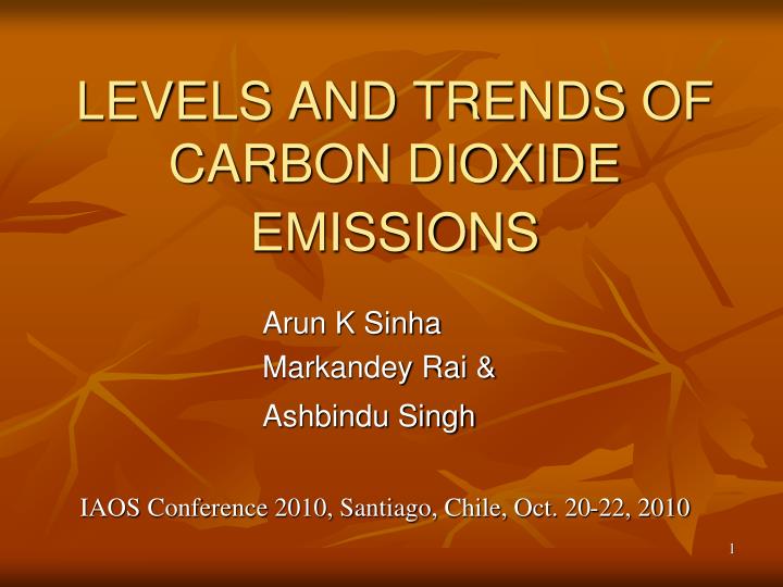 levels and trends of carbon dioxide emissions