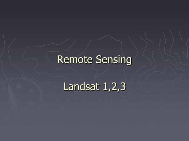 remote sensing landsat 1 2 3