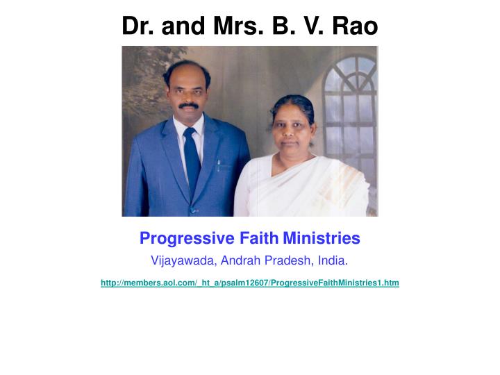 dr and mrs b v rao