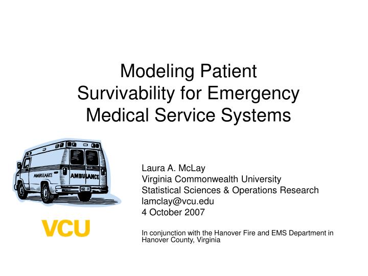 modeling patient survivability for emergency medical service systems