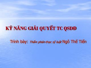 k n ng gi i quy t tc qsd