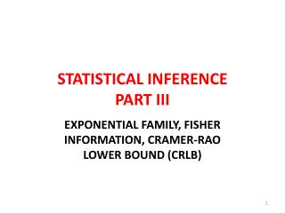 STATISTICAL INFERENCE PART III