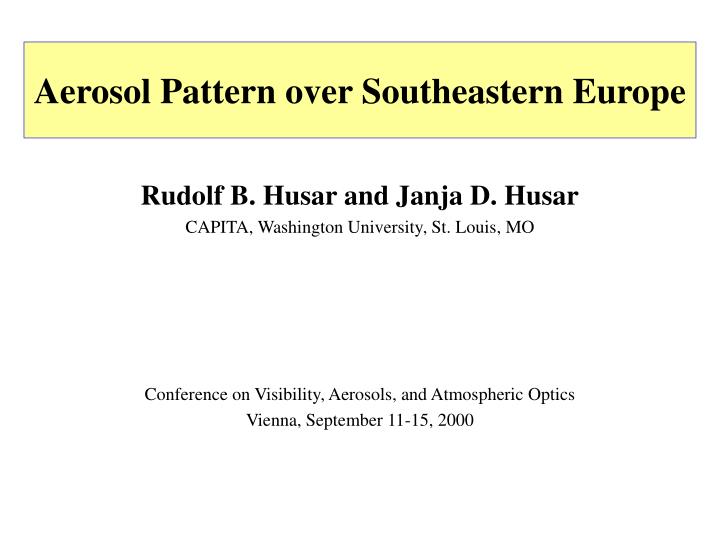 aerosol pattern over southeastern europe