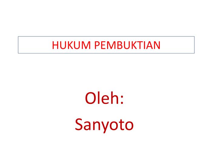 hukum pembuktian