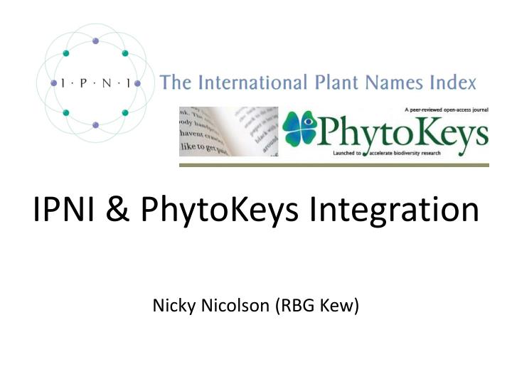 ipni phytokeys integration
