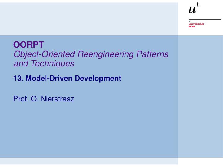 oorpt object oriented reengineering patterns and techniques