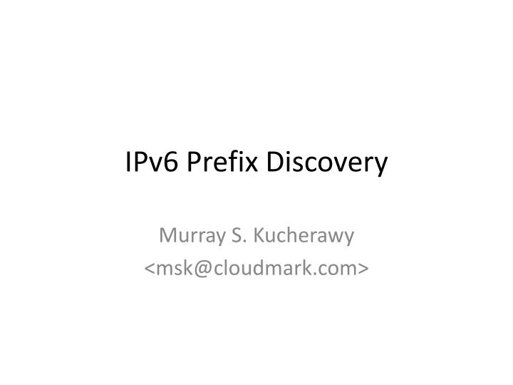 ipv6 prefix discovery