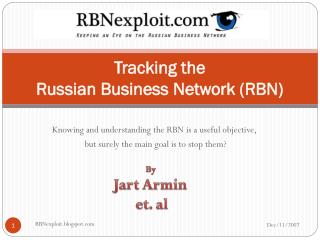 Tracking the Russian Business Network (RBN)