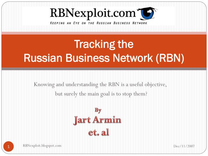 tracking the russian business network rbn