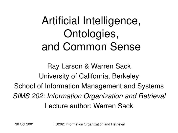 artificial intelligence ontologies and common sense