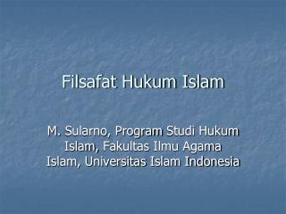 filsafat hukum islam