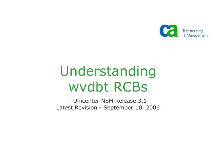 understanding wvdbt rcbs