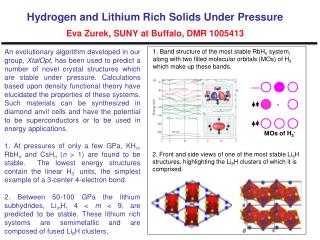 Hydrogen and Lithium Rich Solids Under Pressure Eva Zurek, SUNY at Buffalo, DMR 1005413