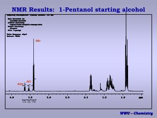 NMR Results: 1-Pentanol starting alcohol