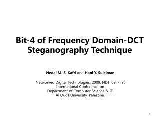 Bit-4 of Frequency Domain-DCT Steganography Technique
