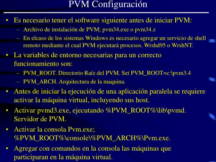 pvm configuraci n