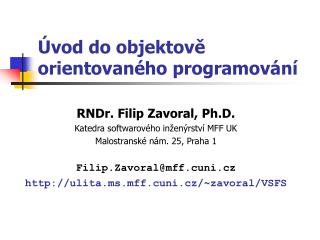 vod do objektov orientovan ho programov n