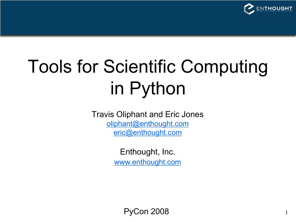 PPT - Tools for Scientific Computing in Python PowerPoint Presentation ...