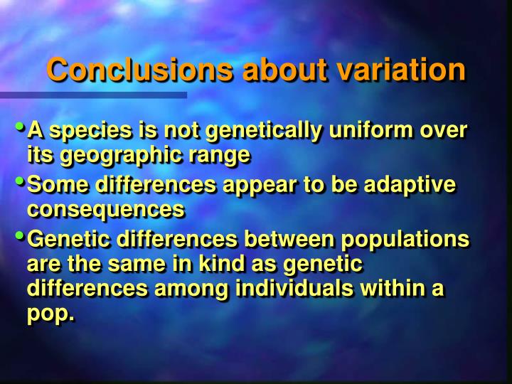 conclusions about variation