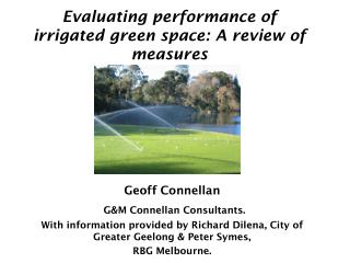 Evaluating performance of irrigated green space: A review of measures